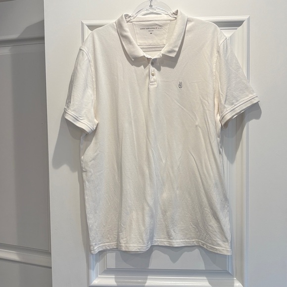 John Varvatos white Polo Shirt Classic Design - Picture 1 of 6